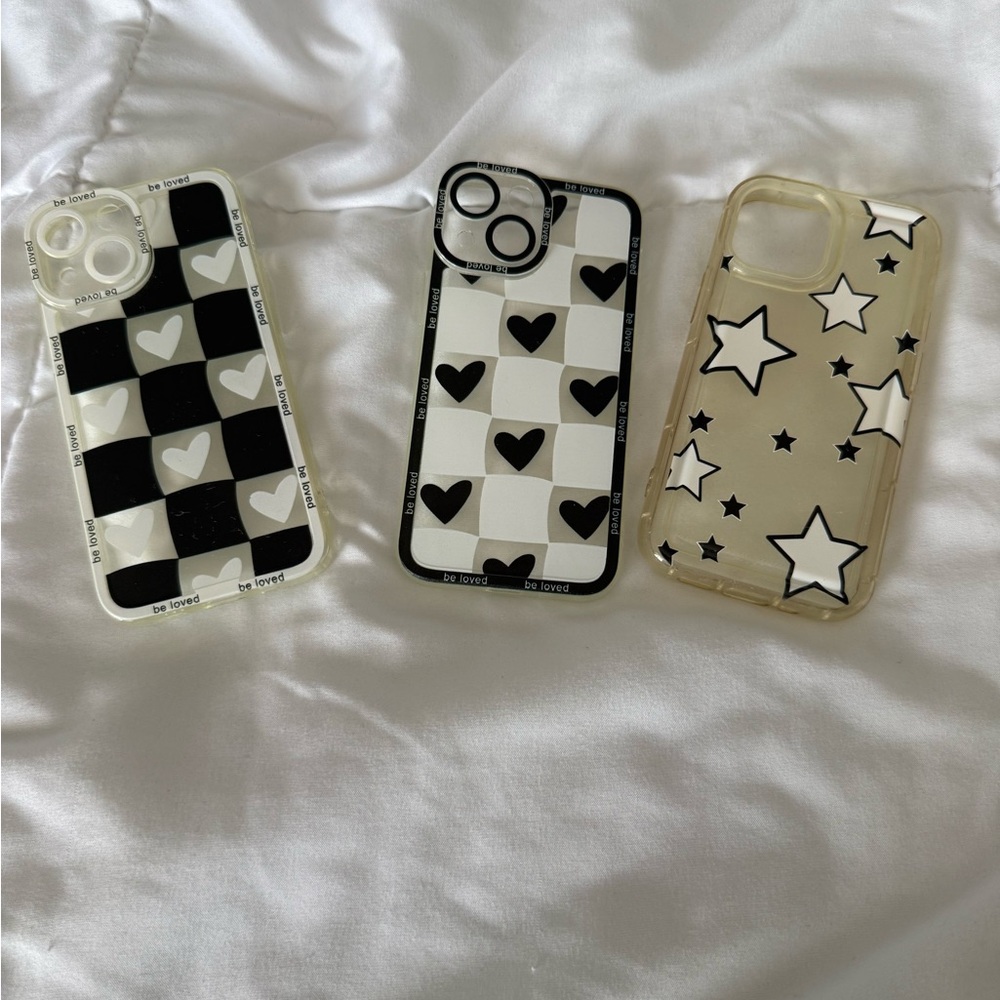 Black & White Heart Checkerboard Phone Case - Stylish Protective Cover